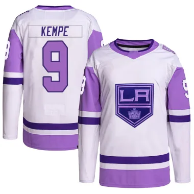 Authentic Adrian Kempe White/Purple Los Angeles Kings Hockey Fights Cancer Primegreen Jersey - Men's