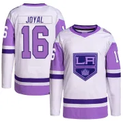 Authentic Eddie Joyal White/Purple Los Angeles Kings Hockey Fights Cancer Primegreen Jersey - Men's