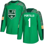 Authentic Erik Portillo Green Los Angeles Kings St. Patrick's Day Practice Jersey - Men's