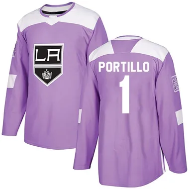 Authentic Erik Portillo Purple Los Angeles Kings Fights Cancer Practice Jersey - Youth