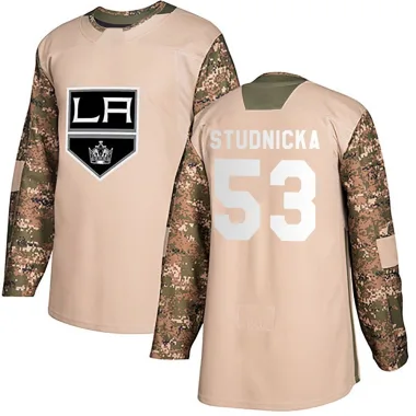 Authentic Jack Studnicka Camo Los Angeles Kings Veterans Day Practice Jersey - Men's