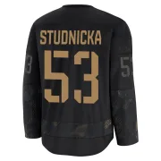 Premium Jack Studnicka Black Los Angeles Kings 2024 Military Appreciation Practice Jersey - Youth